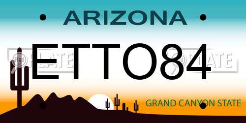 ETTO84 Arizona License Plate