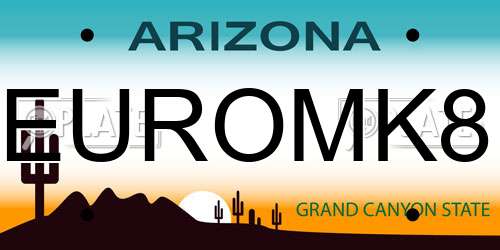 EUROMK8 Arizona License Plate
