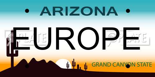 EUROPE Arizona License Plate