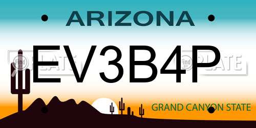 EV3B4P Arizona License Plate