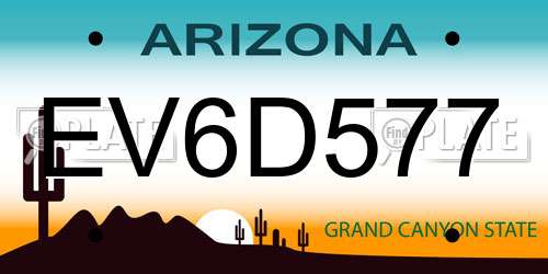 EV6D577 Arizona License Plate