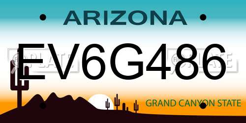 EV6G486 Arizona License Plate