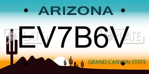 EV7B6V Arizona License Plate