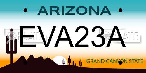 EVA23A Arizona License Plate