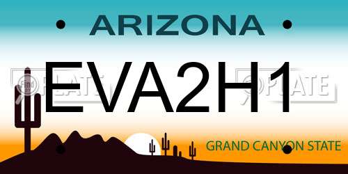 EVA2H1 Arizona License Plate