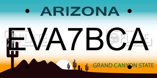 EVA7BCA Arizona License Plate