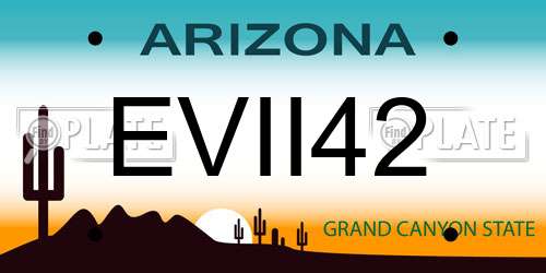 EVII42 Arizona License Plate