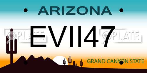 EVII47 Arizona License Plate