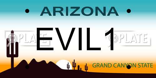 EVIL1 Arizona License Plate
