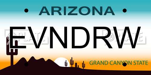 EVNDRW Arizona License Plate