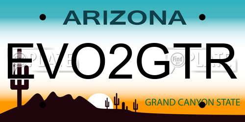 EVO2GTR Arizona License Plate