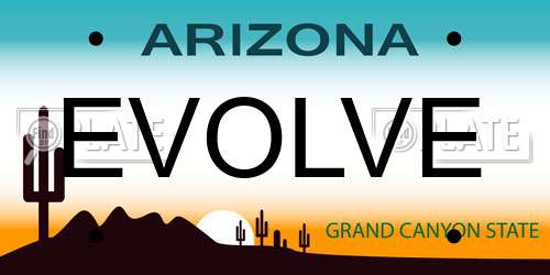 EVOLVE Arizona License Plate