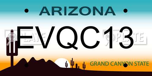 EVQC13 Arizona License Plate