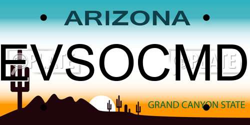 EVSOCMD Arizona License Plate