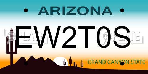 EW2T0S Arizona License Plate