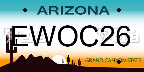 EWOC26 Arizona License Plate