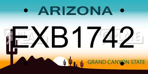 EXB1742 Arizona License Plate