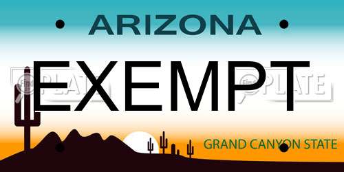 EXEMPT Arizona License Plate