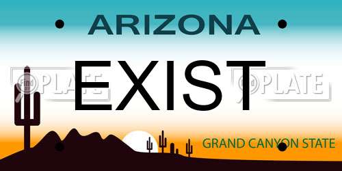 EXIST Arizona License Plate