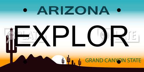 EXPLOR Arizona License Plate