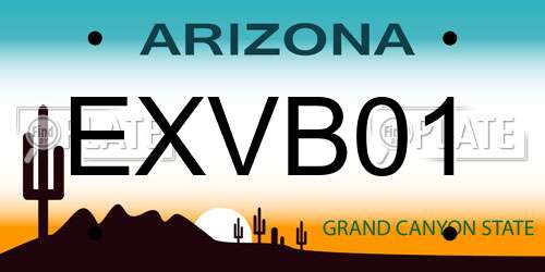 EXVB01 Arizona License Plate