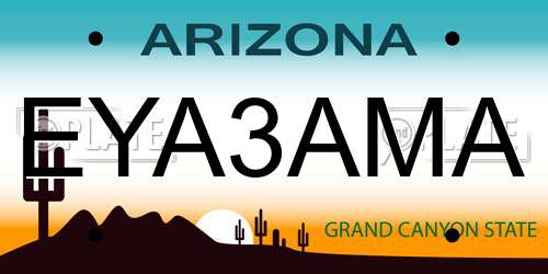 EYA3AMA Arizona License Plate
