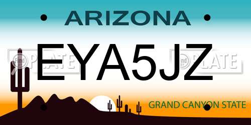 EYA5JZ Arizona License Plate