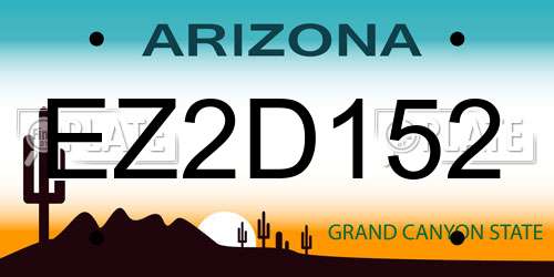 EZ2D152 Arizona License Plate