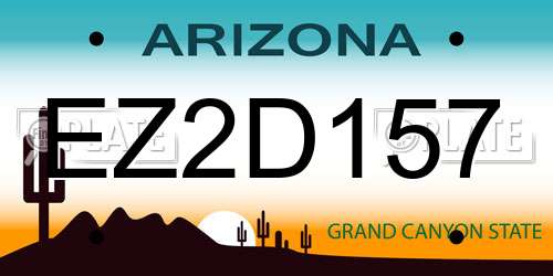 EZ2D157 Arizona License Plate