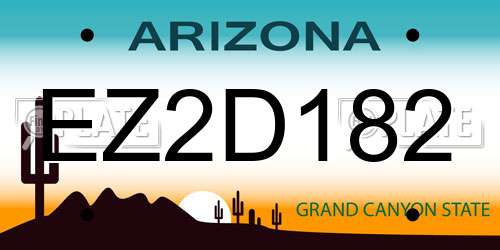 EZ2D182 Arizona License Plate