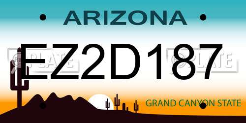 EZ2D187 Arizona License Plate