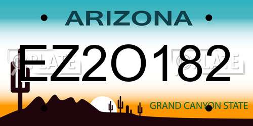 EZ2O182 Arizona License Plate