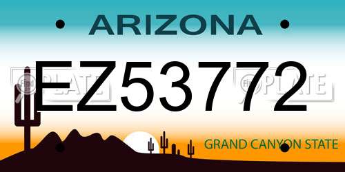 EZ53772 Arizona License Plate