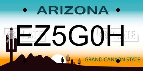 EZ5G0H Arizona License Plate