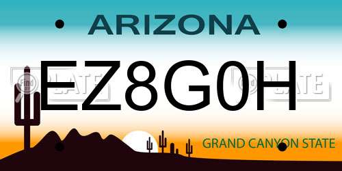 EZ8G0H Arizona License Plate