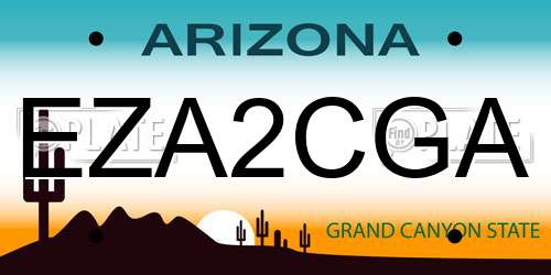 EZA2CGA Arizona License Plate