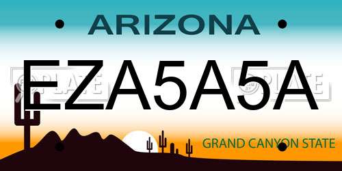 EZA5A5A Arizona License Plate