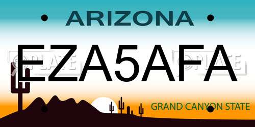 EZA5AFA Arizona License Plate