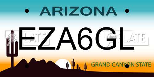 EZA6GL Arizona License Plate