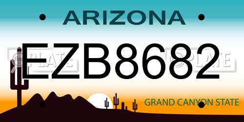 EZB8682 Arizona License Plate