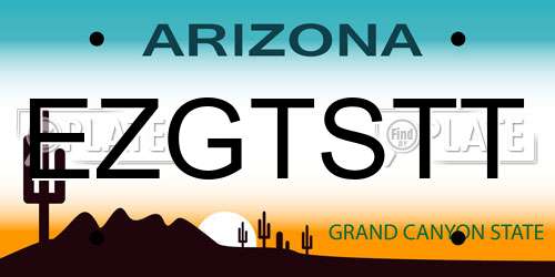 EZGTSTT Arizona License Plate