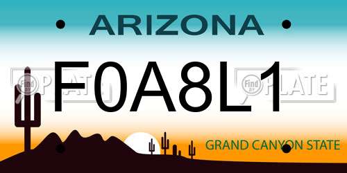 F0A8L1 Arizona License Plate