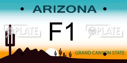 F1 Arizona License Plate