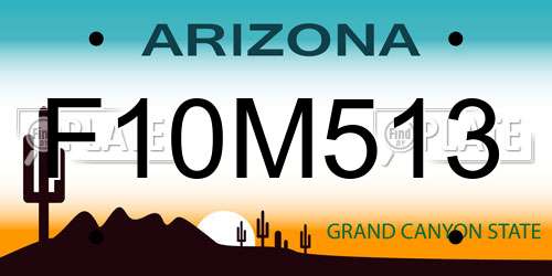 F10M513 Arizona License Plate