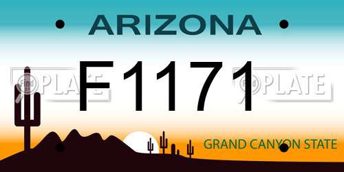 F1171 Arizona License Plate