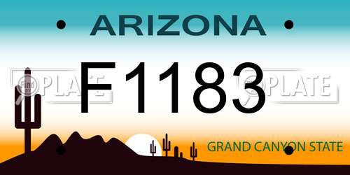 F1183 Arizona License Plate
