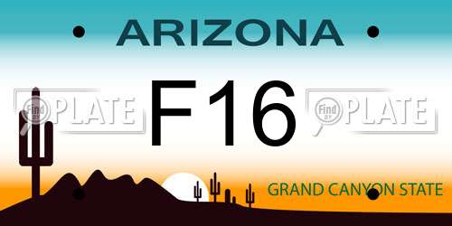 F16 Arizona License Plate