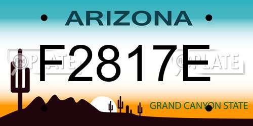 F2817E Arizona License Plate