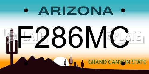 F286MC Arizona License Plate