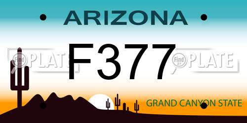 F377 Arizona License Plate